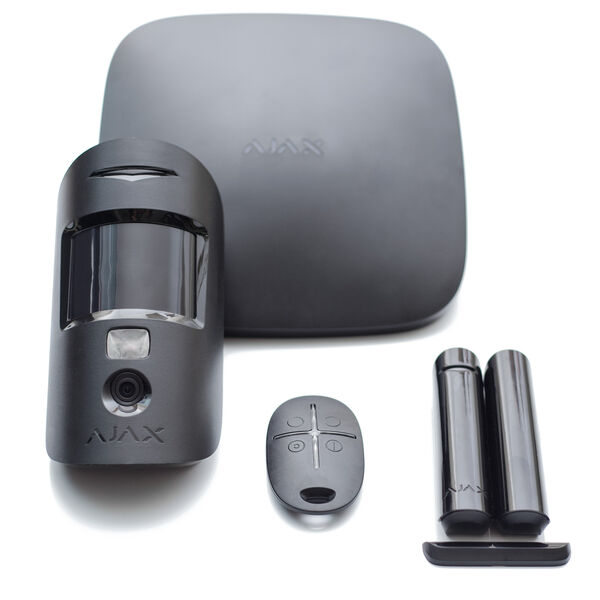 AJAX StarterKit Cam Black - Wireless Security System with Visual Alarm